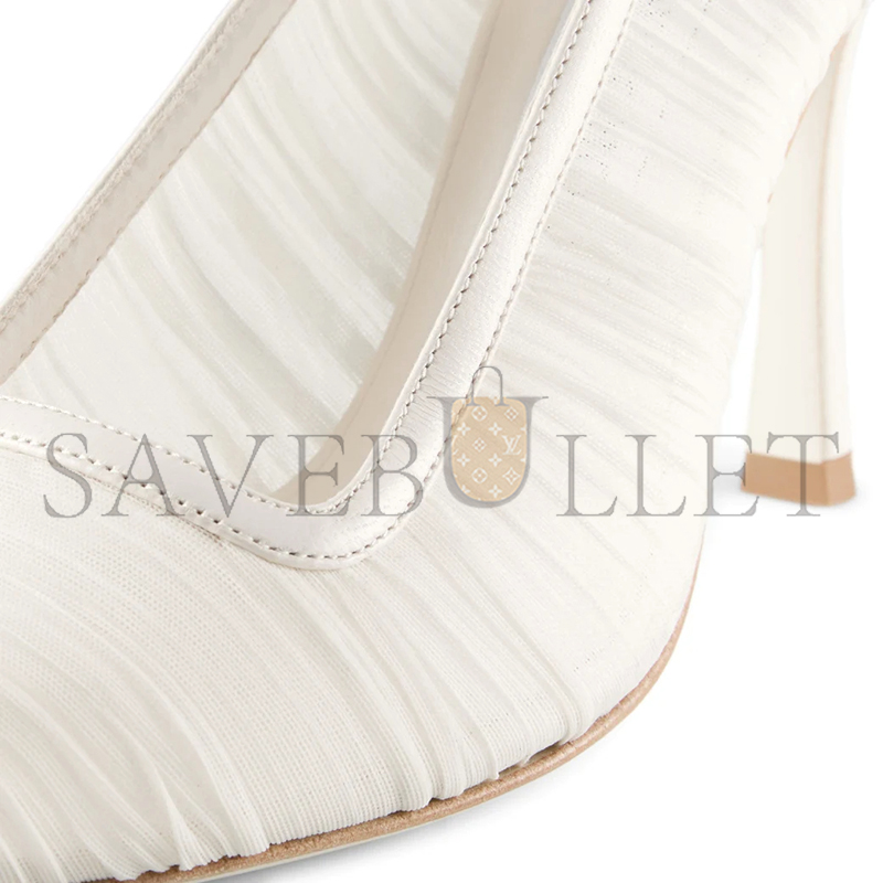 JIMMY CHOO LOTTA 100 IVORY TULLE AND NAPPA PUMPS LOTTA100IVW